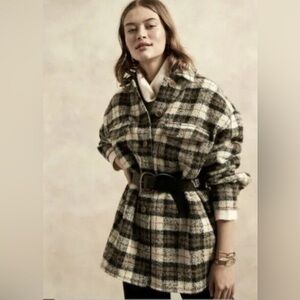 BANANA REPUBLIC Wool/Alpaca Italian Boucle Shirt Jacket Shacket L